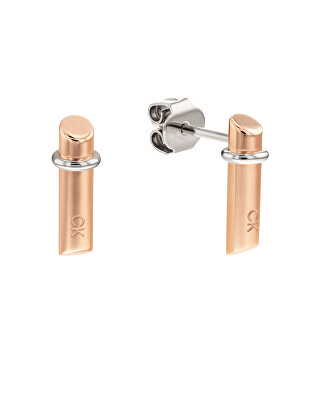 Calvin Klein - Minimalistické bicolor náušnice z oceli Elongated Linear 35000020