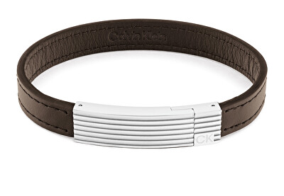 Calvin Klein - Moderní pánský náramek z tmavě hnědé kůže 35000268