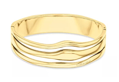Calvin Klein - Moderní pevný náramek z pozlacené oceli CK Wavy 35000719
