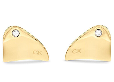 Calvin Klein - Moderní pozlacené náušnice s krystalem Cherished 35000660