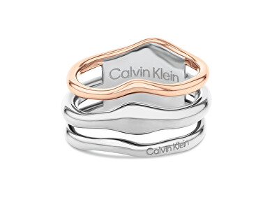 Calvin Klein - Módní dámský bicolor prsten z oceli CK Wavy 35000651