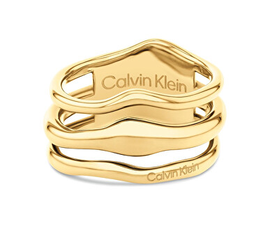 Calvin Klein - Módní dámský prsten z pozlacené oceli CK Wavy 35000723