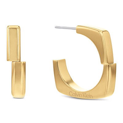 Calvin Klein - Módní pozlacené náušnice Bold Metals 35000558