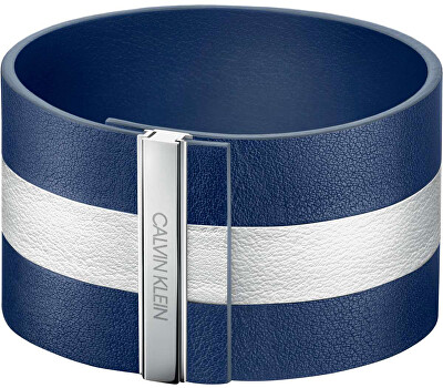 Calvin Klein - Modrobílý kožený náramek Rebel KJ9KWB09010