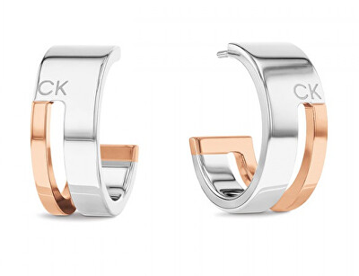 Calvin Klein - Nadčasové kruhové bicolor náušnice Geometric Essentials 35000678