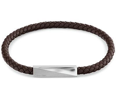 Calvin Klein - Nadčasový kožený náramek pro muže Iconic Id 35100064