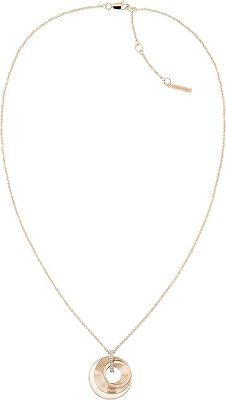 Calvin Klein - Nadčasový pozlacený náhrdelník z oceli s krystaly 35000159