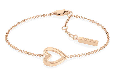 Calvin Klein - Něžný bronzový náramek se srdíčkem Minimalist Hearts 35000389