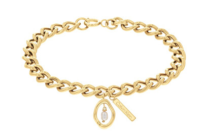 Calvin Klein - Něžný pozlacený náramek Edgy Pearls 35000561