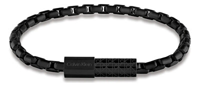 Calvin Klein - Pánský černý náramek z oceli Contoured Barrel 35100096