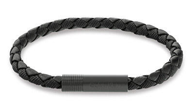 Calvin Klein - Pánský černý kožený náramek Velocity 35100025