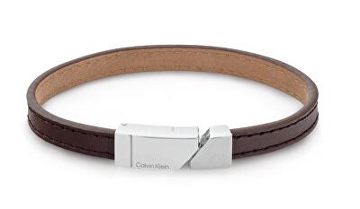 Calvin Klein - Pánský náramek z hnědé kůže Electric 35100003
