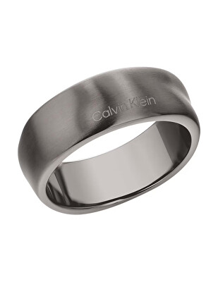 Calvin Klein - Pánský šedý prsten z oceli Metallic Waves 35100036