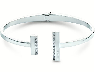 Calvin Klein - Pevný ocelový náramek s krystaly Minimal Linear 35000160