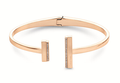 Calvin Klein - Pevný pozlacený náramek s krystaly Minimal Linear 35000162