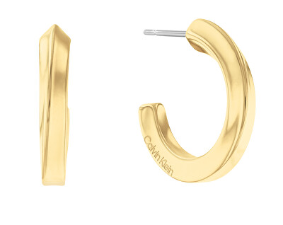 Calvin Klein - Půvabné pozlacené náušnice Sculptural 35000311