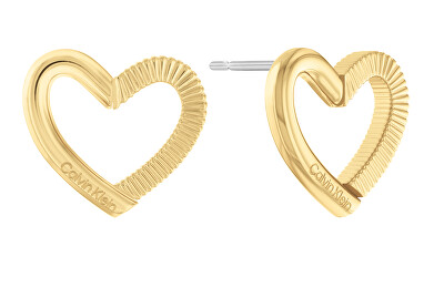 Calvin Klein - Půvabné pozlacené náušnice Srdíčka Minimalist Hearts 35000391