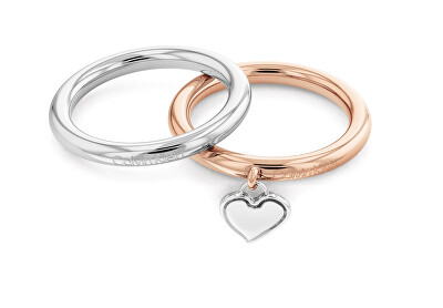 Calvin Klein - Romantická bicolor souprava ocelových prstenů Captivate 35000327