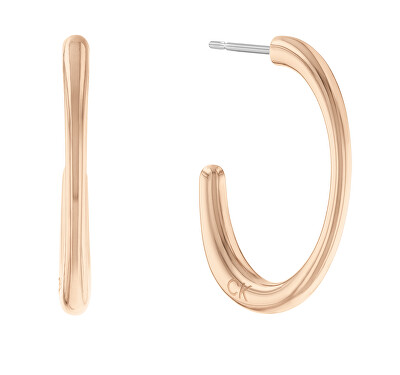 Calvin Klein - Slušivé pozlacené náušnice Sculptural 35000348