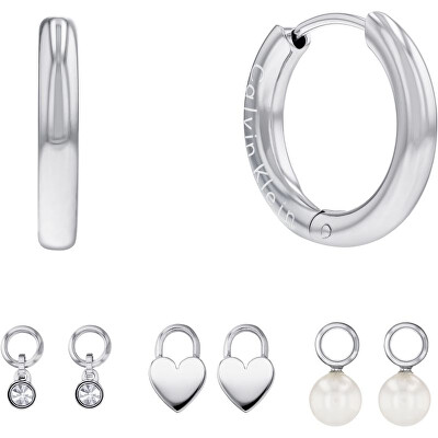 Calvin Klein - Slušivý set ocelových šperků 35700001 (náušnice, přívěsky)