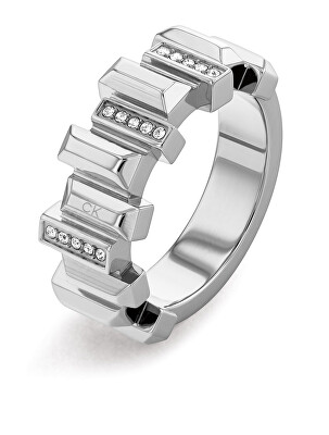 Calvin Klein - Stylový ocelový prsten s krystaly Luster 35000322