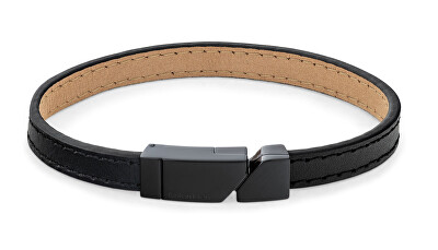 Calvin Klein - Stylový pánský náramek z černé kůže Electric 35100004