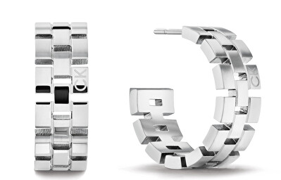 Calvin Klein - Výrazné kruhové náušnice z oceli Geometric 35000249