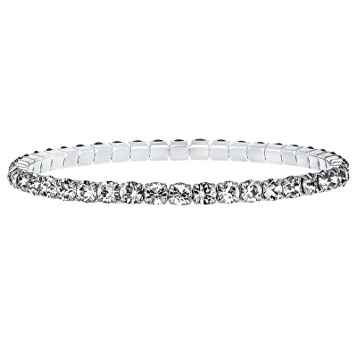 CRYSTalp - Elastický tenisový náramek s čirými krystaly Aura 22270.CRY.E