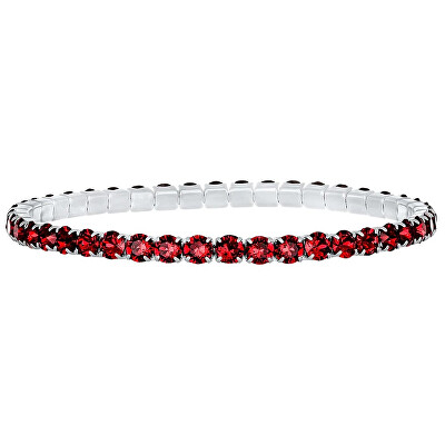 CRYSTalp - Elastický tenisový náramek s červenými krystaly Aura 22270.SCA.E