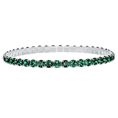 CRYSTalp - Elastický tenisový náramek se zelenými Swarovski krystaly Aura 22270.EME.E