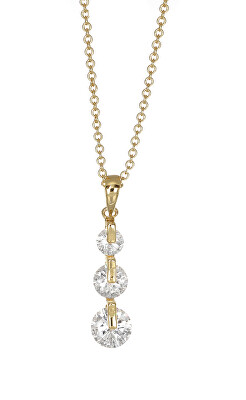 CRYSTalp - Elegantní pozlacený náhrdelník s krystaly Mood 32242.G