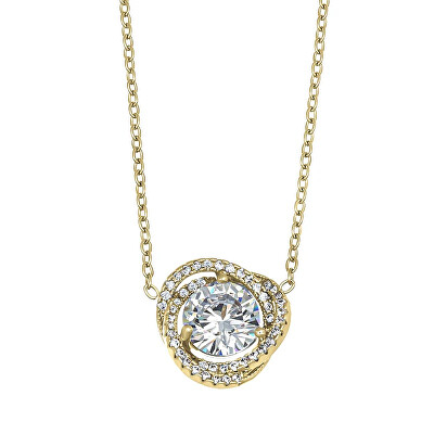 CRYSTalp - Elegantní pozlacený náhrdelník s krystaly Ray 32334.G