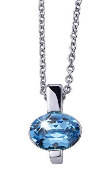 CRYSTalp - Fashion náhrdelník s modrým krystalem Simply 32204.AQU.R
