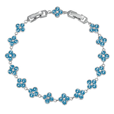 CRYSTalp - Krásný náramek s modrými kytičkami 22289.AQU.R