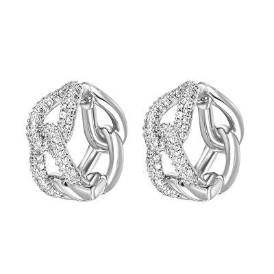 CRYSTalp - Masivní kruhové náušnice s krystaly Luxury 42311.R