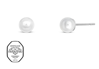 CRYSTalp - Ocelové pecky se Swarovski perlou Mini 4606.WHI.E