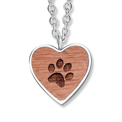 CRYSTalp - Originální ocelový náhrdelník s tlapkou Wooden Paw 30418.W2.E.36