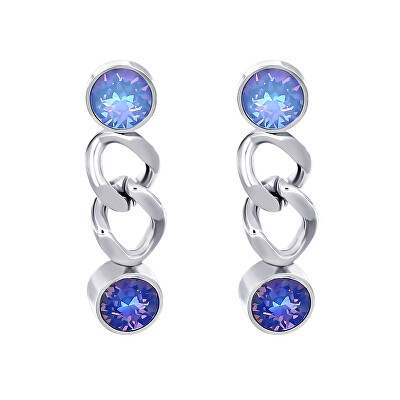 CRYSTalp - Slušivé náušnice s modrými krystaly 42295.BLU.E