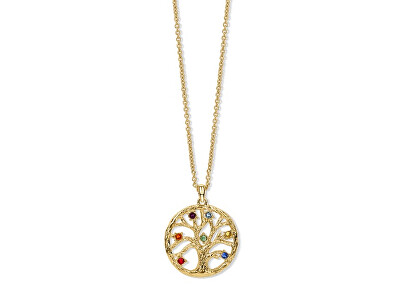 CRYSTalp - Slušivý pozlacený náhrdelník s krystaly Chakra Tree of life 30093.MLT.G