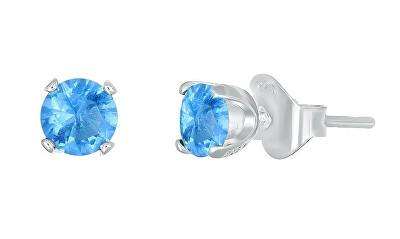 CRYSTalp - Stříbrné pecky se světle modrým krystalem Feel 42270.AQU.S