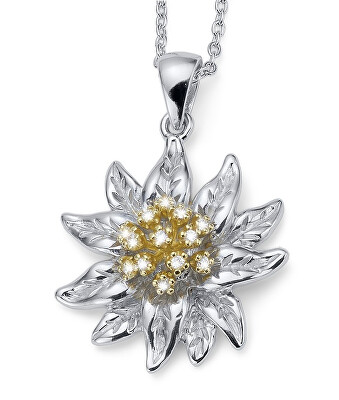 CRYSTalp - Trblietavý strieborný náhrdelník Plesnivec 30552.S