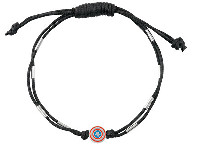 Disney - Dvojitý černý textilní náramek Captain America Marvel BS00089RL.CS