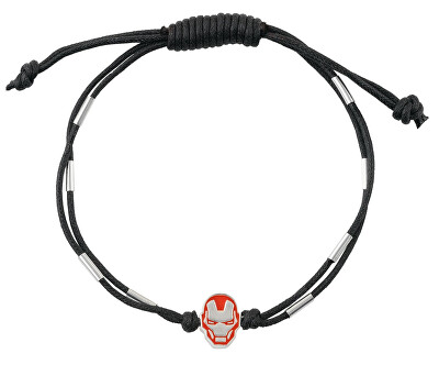 Disney - Dvojitý černý textilní náramek Iron Man Marvel BS00088RL.CS