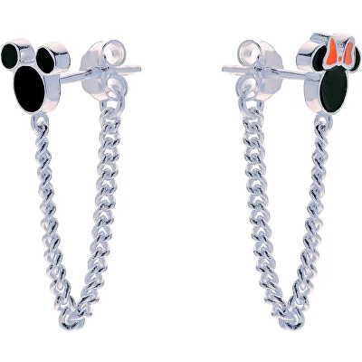 Disney - Hravé stříbrné náušnice Mickey and Minnie ES00072SL.CS