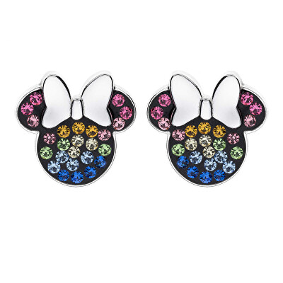 Disney - Hravé stříbrné náušnice pecky Minnie Mouse E903207SRML