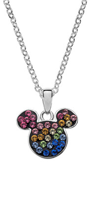 Disney - Hravý stříbrný náhrdelník Mickey Mouse C901370SRML-B (řetízek, přívěsek)