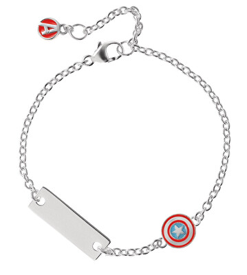 Disney - Hravý stříbrný náramek Captain America Marvel BS00085RL-55.CS