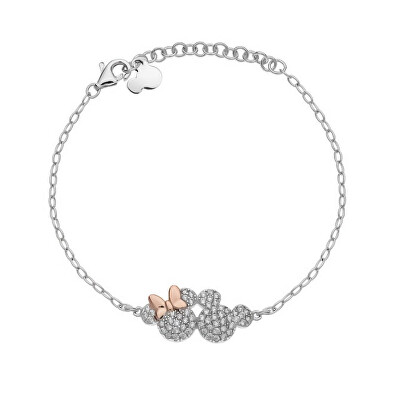 Disney - Krásný stříbrný bicolor náramek Mickey and Minnie Mouse BS00048TZWL-55.CS