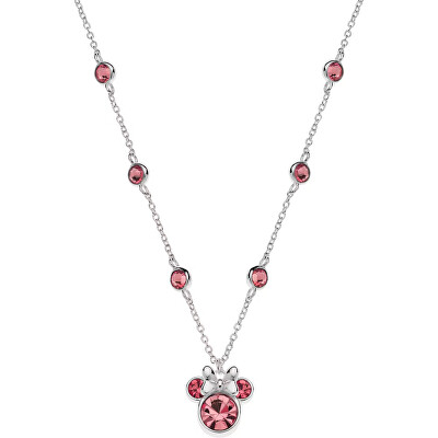 Disney - Krásný stříbrný náhrdelník Minnie Mouse s krystaly NS00045SRUL-157.CS