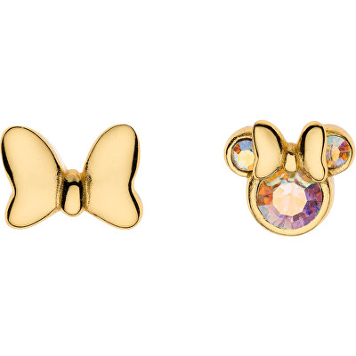 Disney - Pozlacené náušnice pecky Minnie Mouse s krystaly ES00073YRCL.CS